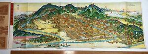 RARE Bird's-eye-view Kyoto Japanese - SUPER Map 1947 from WWII Japan Occupation