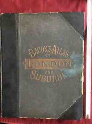 Rare Complete Bacon's Large-Scale Atlas London & Suburbs 1911 Many Coloured Maps