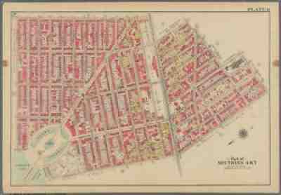 1908 FT GREENE BROOKLYN NY BISHOP LOUGHLIN HS ATLANTIC AV LIRR STATION ATLAS MAP