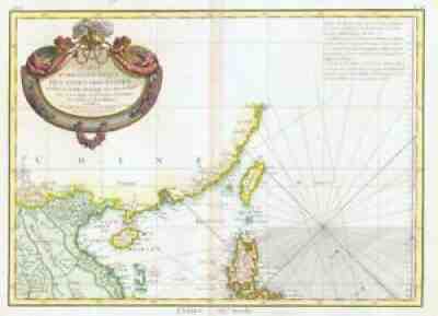 1771 Large Antique Map FORMOSA JAPAN KOREA INDO CHINA LAOS Canton Ningpo (BLM)