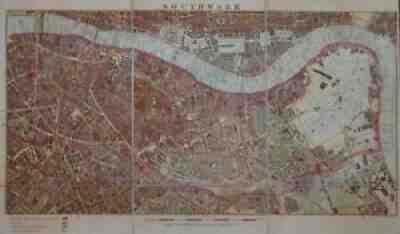 LONDON SCHOOL BOARD MAP OF SOUTHWARK AND DOCKLANDS 1893.