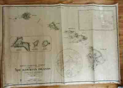 Antique Map of Hawaiian Islands H.E. Newton 60x40