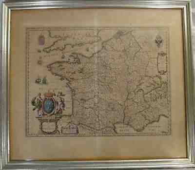 Original Old World map - Kingdom of France, Mid- 17th c. W. & J. Blaeu, 23 x 19?