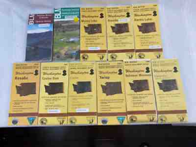 11 USGS BLM State of Washington - topographic maps - Lot Of 11