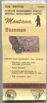 USGS BLM edition topographic map BOZEMAN Montana 2001 + surface + mineral +