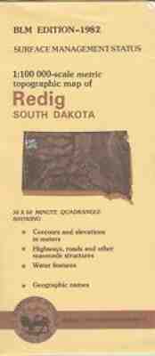 USGS BLM edition topographic map South Dakota REDIG - 1982- surface - 100K