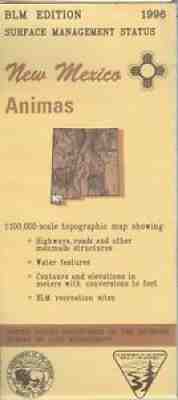 USGS BLM edition topographic map New Mexico ANIMAS 1996