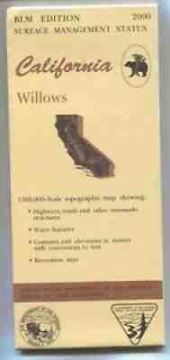 USGS BLM edition topographic map WILLOWS California -2000- surface -100K- folded