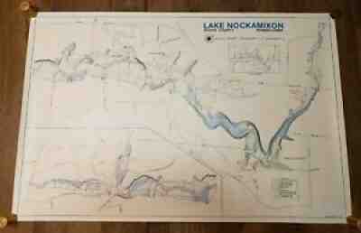 Vintage 1984 Lake Nockamixon Bucks County, Pennsylvania Roger Bennett Map