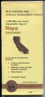 USGS BLM edition topographic map California NAPA 1986 (Santa Rose SE/4)