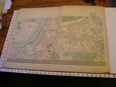 Bacon's London 1880's map #10 Clapham Junction station, town meadows