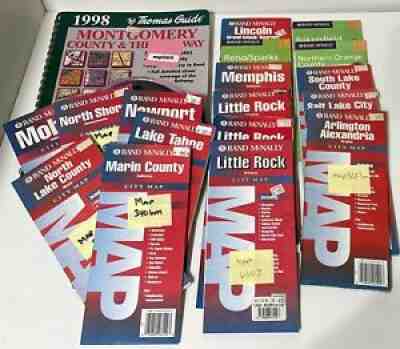 Plethora of Various Rand-McNally City Maps and 1 Thomas Bros Guide Book