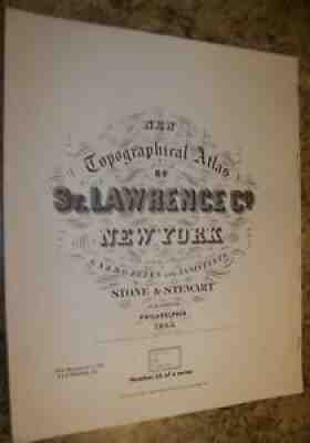 1865 ST LAWRENCE COUNTY NY ATLAS MAP POTSDAM OGDENSBURG CANTON 1976 REPRINT