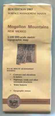 USGS BLM edition topographic map New Mexico MOGOLLON MOUNTAINS -1987- GILA NF