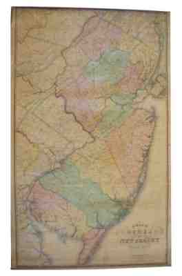 Antique 1833 Thomas Gordon Map of The State of New Jersey H.S. Tanner 58