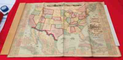 Antique original Map 1873 The American Union Railroad Map of the United States