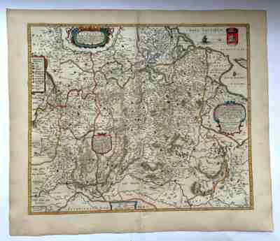 LITHUANIA 1648 WILLEM BLAEU UNUSUAL LARGE ANTIQUE ENGRAVED MAP 17e CENTURY