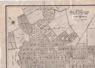 1926 Real Estate Map of the City of Palo Alto CA Stanford University Santa Clara