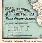 1904 SEWARD PENINSULA GOLD FIELDS ALASKA Map Cape NOME  F.J. MONROE ORIGINAL