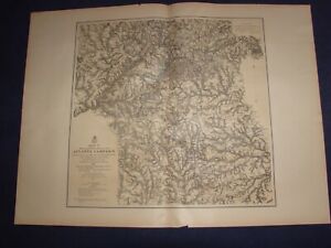 1874-77 5 Map Set Military Operations Atlanta Campaign Georgia Sherman Civil War