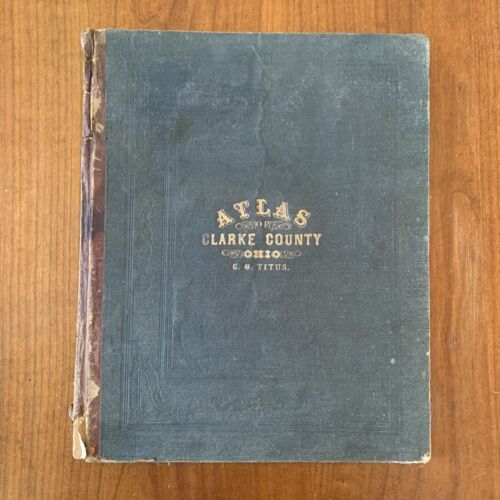 Original 1870 Atlas Clarke County Titus USA Ohio Railroad Maps Springfield
