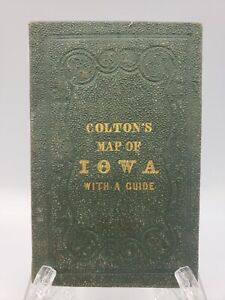 SCARCE 1840 Colton's Map of Iowa Territory W/Guide 1 OF A FEW KNOWN TO EXIST