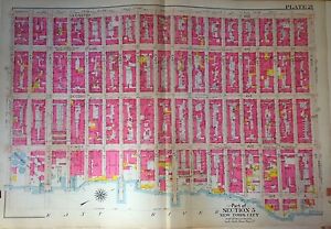 ORIG 1908 GW BROMLEY TURTLE BAY TUDOR CITY MANHATTAN E 40TH-EAST 57TH ATLAS MAP