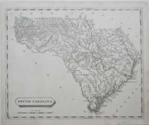 Original 1812 Arrowsmith & Lewis Map SOUTH CAROLINA Indian Boundary Charleston