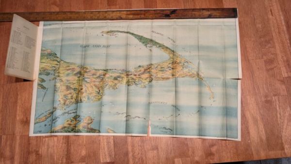 New Rare Bird's Eye View Of Cape Cod Map 1905 By John H. Murphy