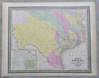 TEXAS MAP 1850 antique AMERICANA by THOMAS COWPERTWAIT & CO.