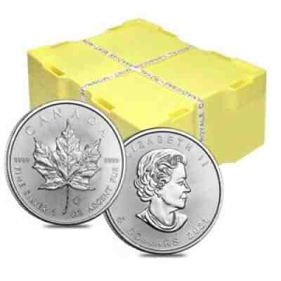 Monster Box of 500 - 2021 1 oz Canadian Silver Maple Leaf .9999 Fine $5 Coin BU