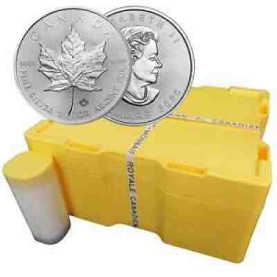 Lot of 500 - 2020 $5 Silver Canadian Maple Leaf 1 oz Brilliant Uncirculated Mons