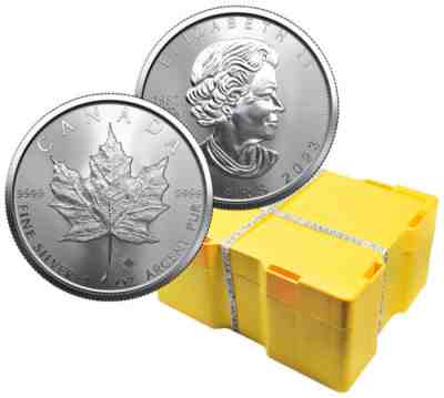 Monster Box of 500 2023 Canada 1 oz Silver Maple Leaf $5 Coins GEM BU