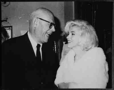 ORIGINAL 1962 MARILYN MONROE CANDID PHOTO WITH ISADORE MILLER AT JFK BIRTHDAY