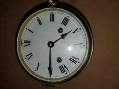 Vintage Aug Schatz & Sohne Germany Ships Clock With Key