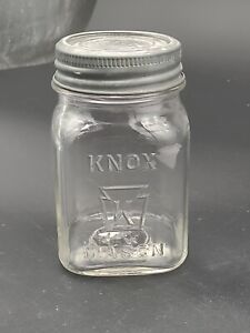 Knox K Mason Pint Fruit Jar With Rare Original Lid