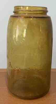 Antique Mason's Jar Patent Nov 30th 1858 Amber Yellow