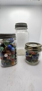 New ListingKnox Mason Jar Run 2 Filled With Vintage Old Marbles From Different Makers