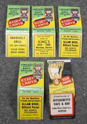 VINTAGE  MATCHBOOK LOT HAMMS BEER COLORADO 