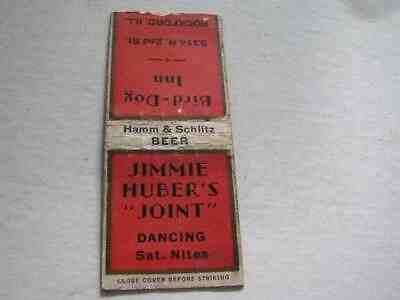 30's Jimmie Huber's "Joint" Hamms & Schlitz Bird-Dog Inn Rockford IL Matchcover
