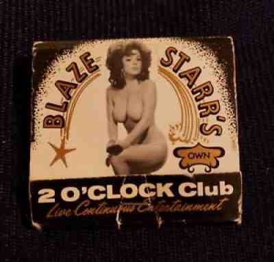 Blaze Starr's 2 O'Clock Club Matchbook Baltimore Burlesque 1960's ...