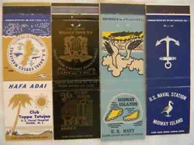 Guam Marianas Midway Island U.S. Navy station hospital military matchbooks