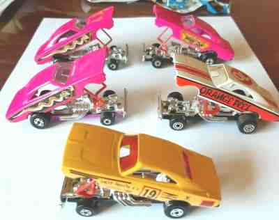 5 Vintage lesney Matchbox Superfast Dodge Dragster variations