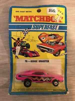 Lot of 2 Matchbox PINK Dodge Dragster Superfast No.70 And No. 74 Orange Peel