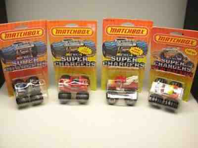 Vintage 1985 Matchbox Superchargers Die Cast Monster Trucks. Lot Of 4