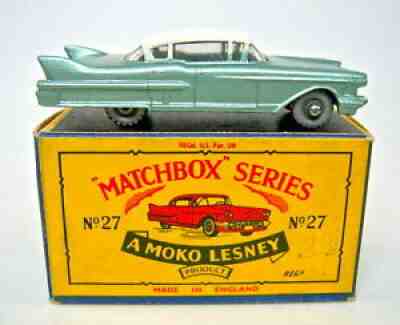 Matchbox 1-75 series No. 27C Cadillac 60 Special metallic green mint in "B" box