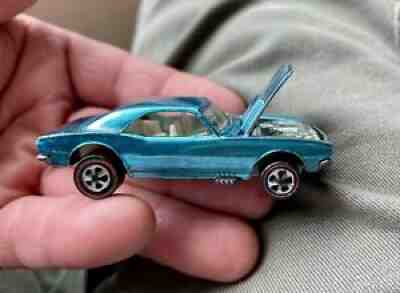 "CUSTOM CAMARO" Original 1968 Hot Wheels Redline Car US LIGHT BLUE RARE AMAZING!