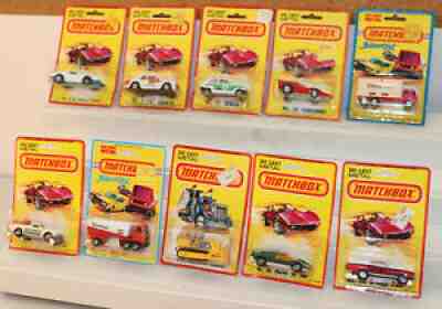 DTE 10 CARDED 1975-82 LESNEY MATCHBOX SUPERFAST ORANGE PEEL, SUPERBIKE, NYK NIOP