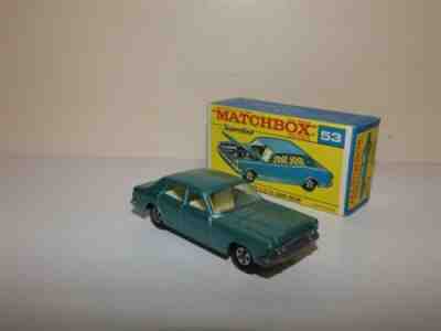 MATCHBOX TRANS. S/F NO.53-A FORD ZODIAC VERY RARE LIGHT BLUE BODY MIB