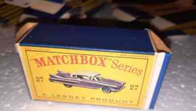 Matchbox Lesney 27c Cadillac Sixty Special Empty Box Only VG Condition